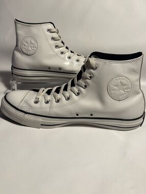 Converse Chuck Taylor Patent Leather White High Top Mens 9.5 Womens 11.5